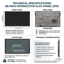 86" Smart Board - Interactiv Flat Panel Disply ( IFP ) 4