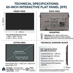 65" Smart Board Interactive Flat Panel Display ( IFP ) 1